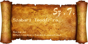 Szabari Teodóra névjegykártya